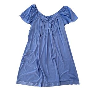 Vintage Style Flutter Sleeve Textured Nylon Nightgown